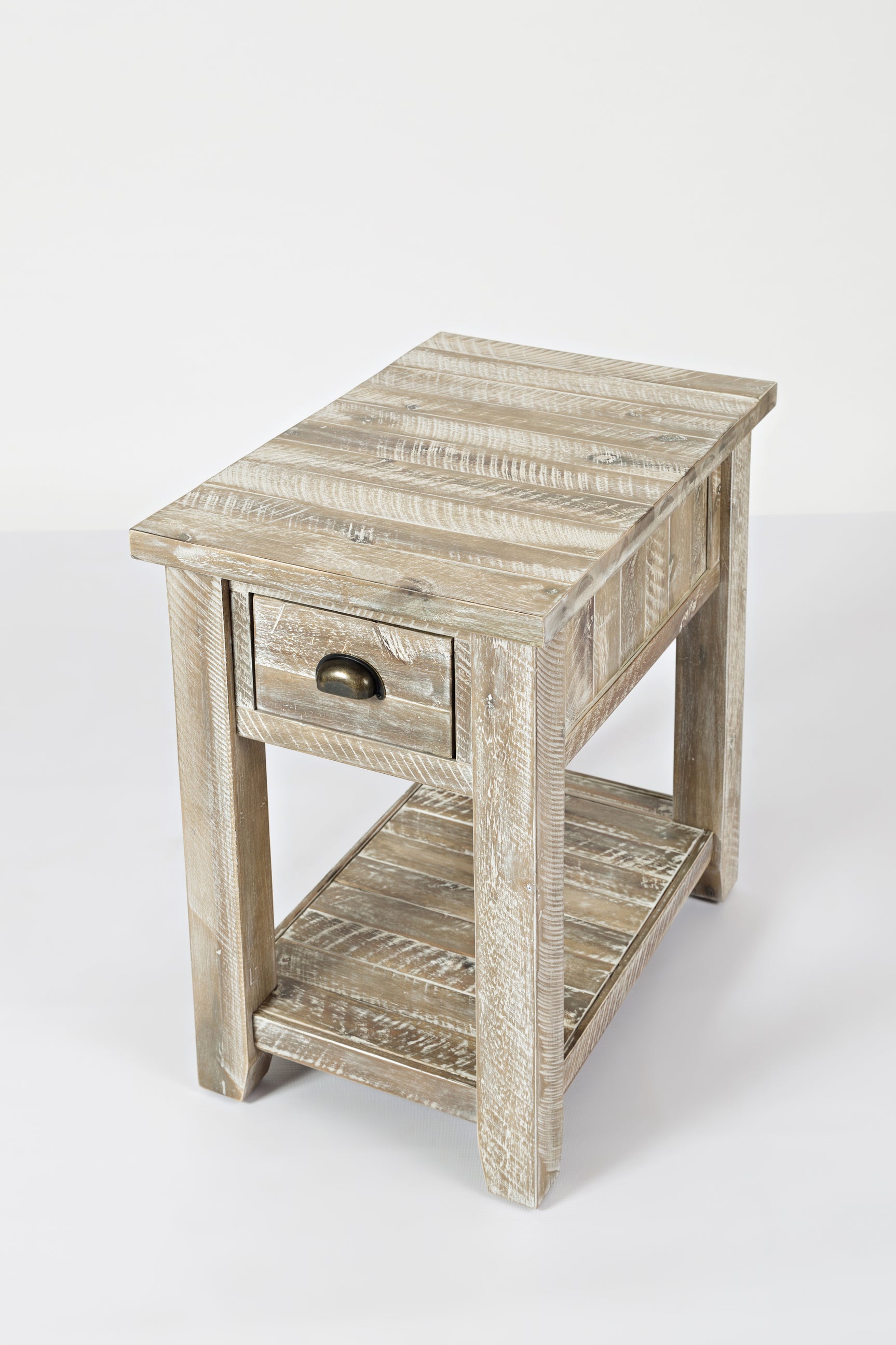 Artisan's Craft Washed Grey Chairside Table - Ornate Home