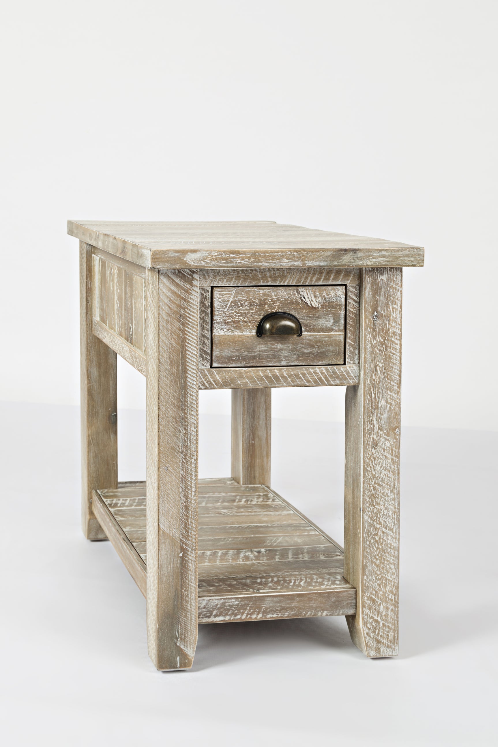 Artisan's Craft Washed Grey Chairside Table - Ornate Home