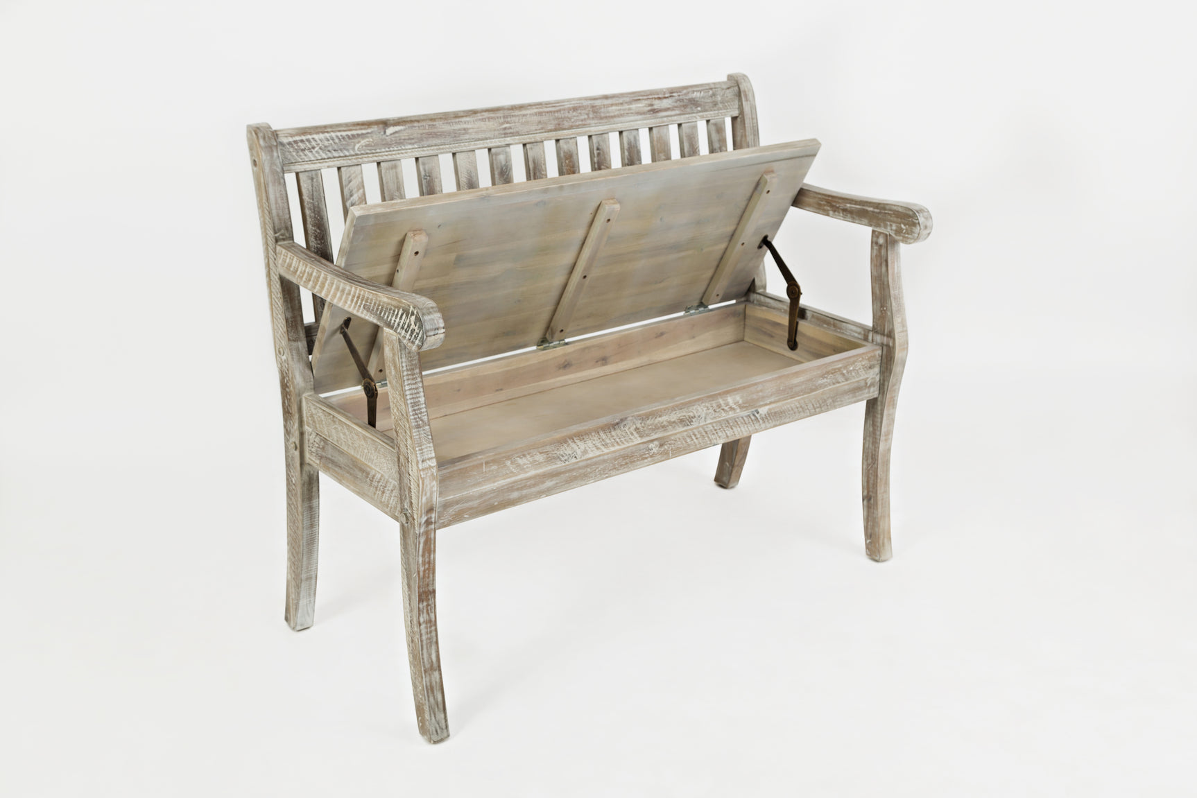 Artisan's Craft Washed Grey Storage Bench - Ornate Home