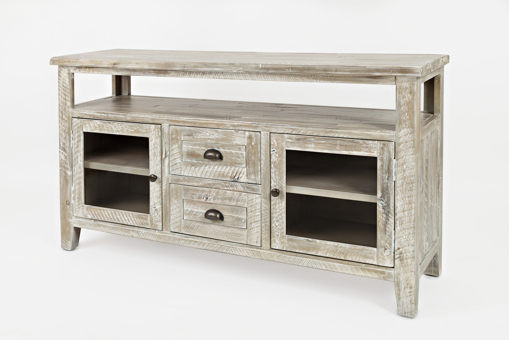 Artisan's Craft Washed Grey Storage Console - Ornate Home