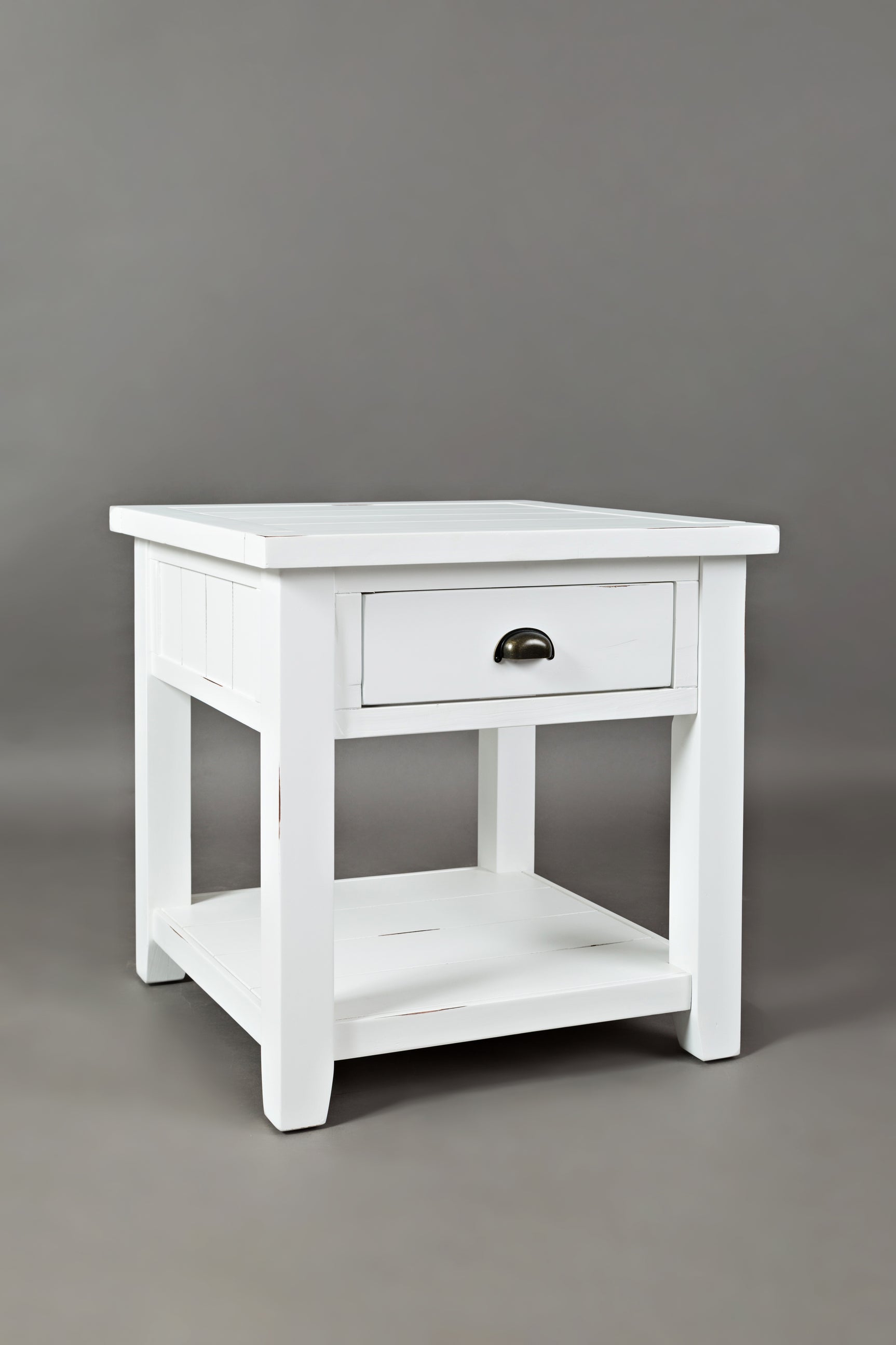 Artisan's Craft Weathered White End Table - Ornate Home