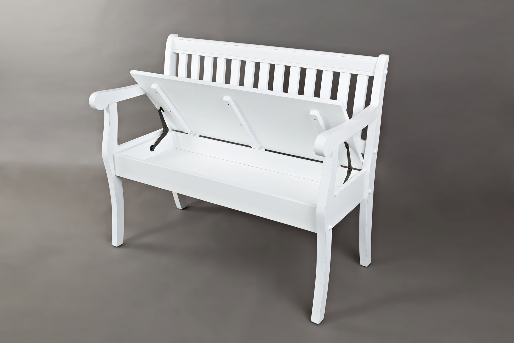 Artisan's Craft Weathered White Storage Bench - Ornate Home