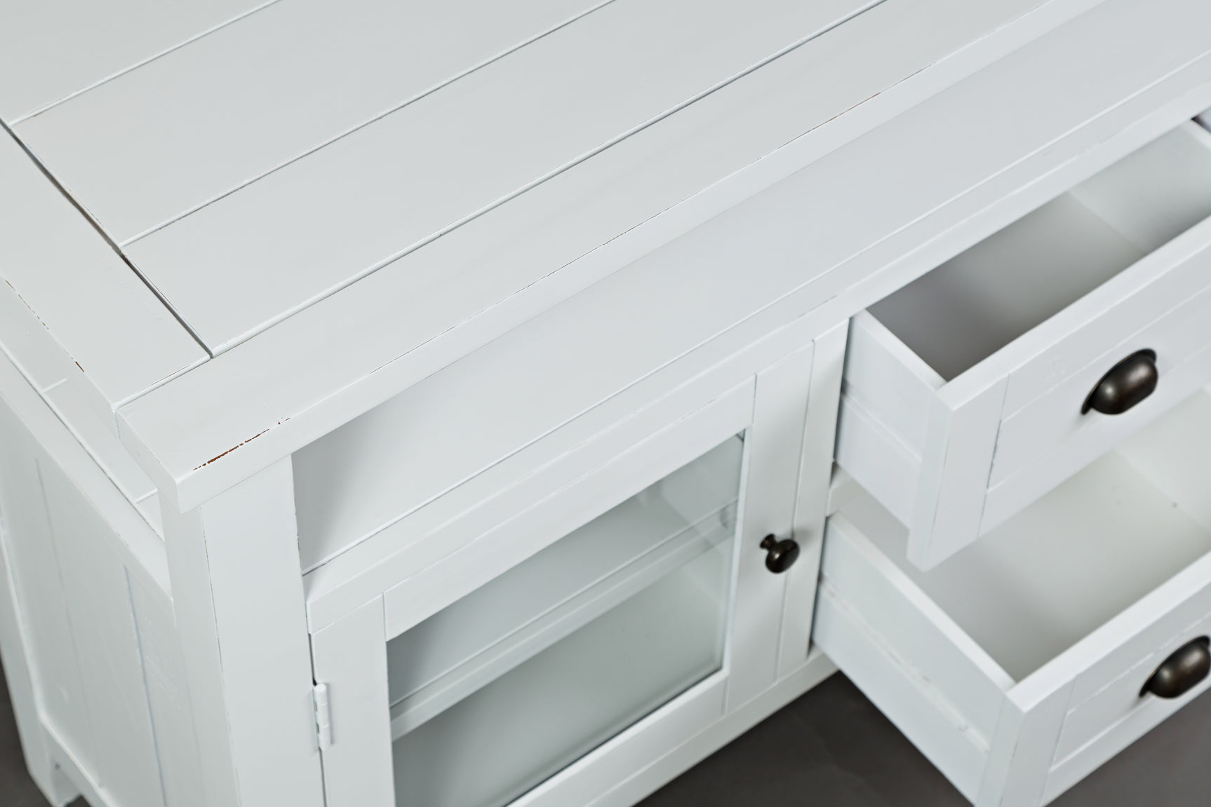 Artisan's Craft Weathered White Storage Console - Ornate Home