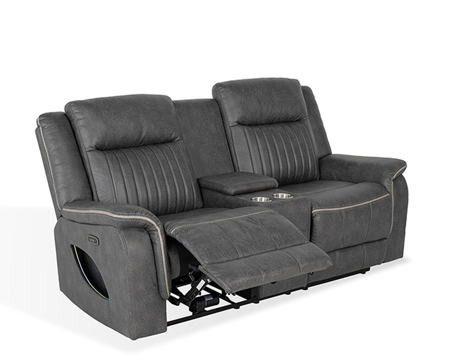 Arturus Dark Gray Power Sofa + Loveseat - Ornate Home
