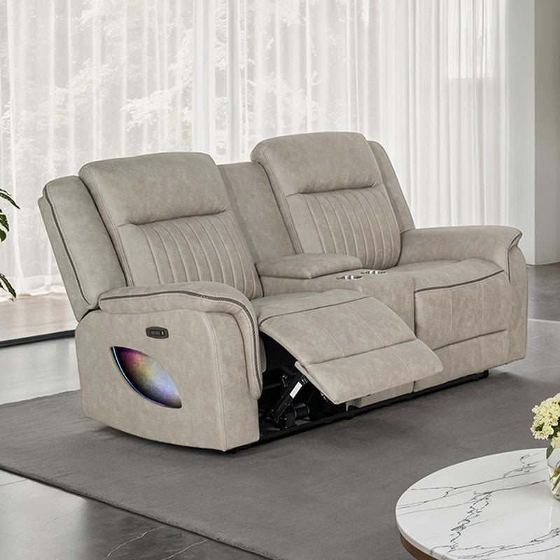Arturus Light Brown Power Loveseat - Ornate Home