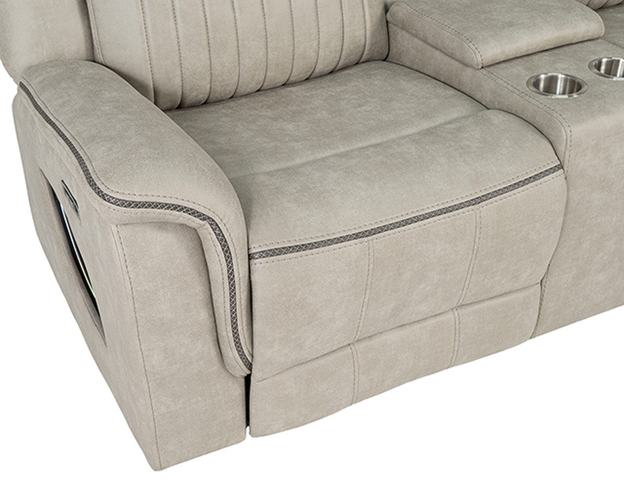 Arturus Light Brown Power Loveseat - Ornate Home