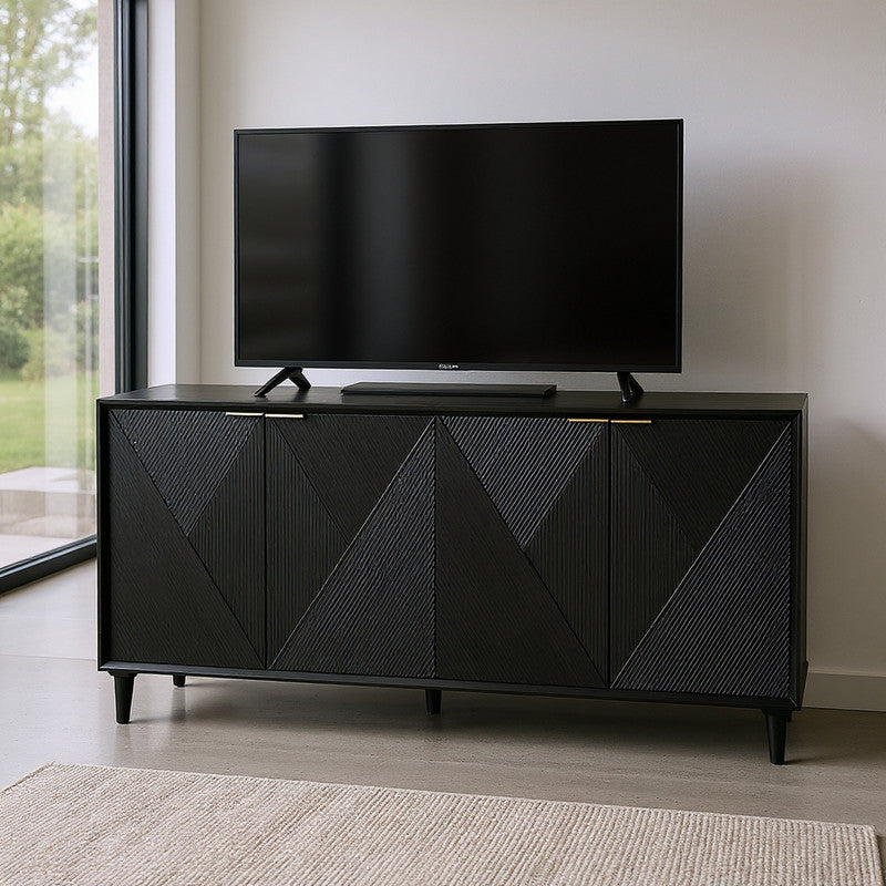 Arvada Black Four-Door Sideboard - Ornate Home