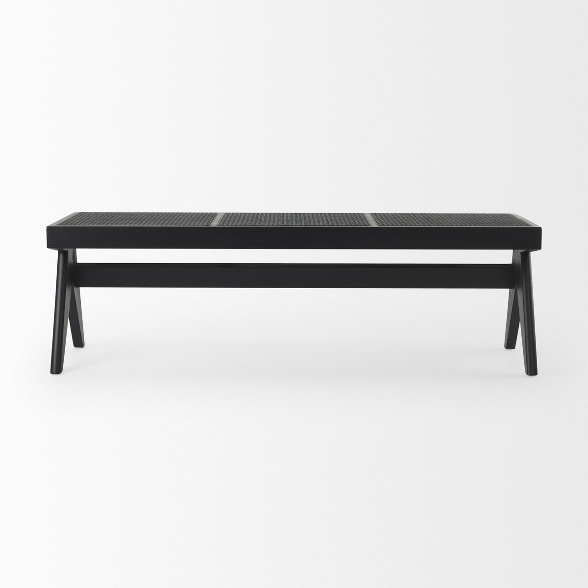 Arvin Black Wooden Bench - Ornate Home