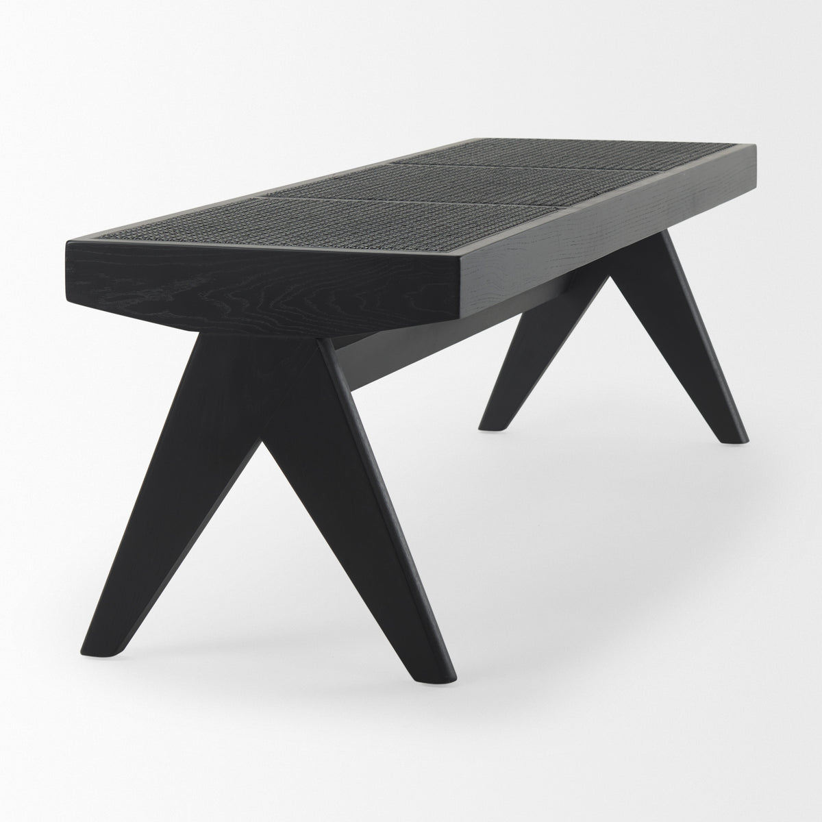 Arvin Black Wooden Bench - Ornate Home