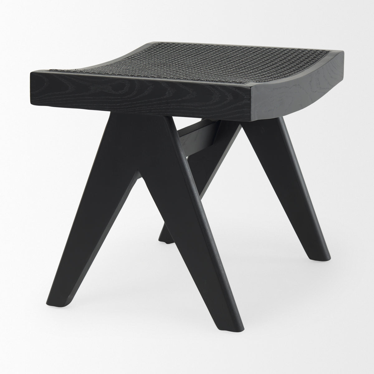 Arvin Black Wooden Stool - Ornate Home