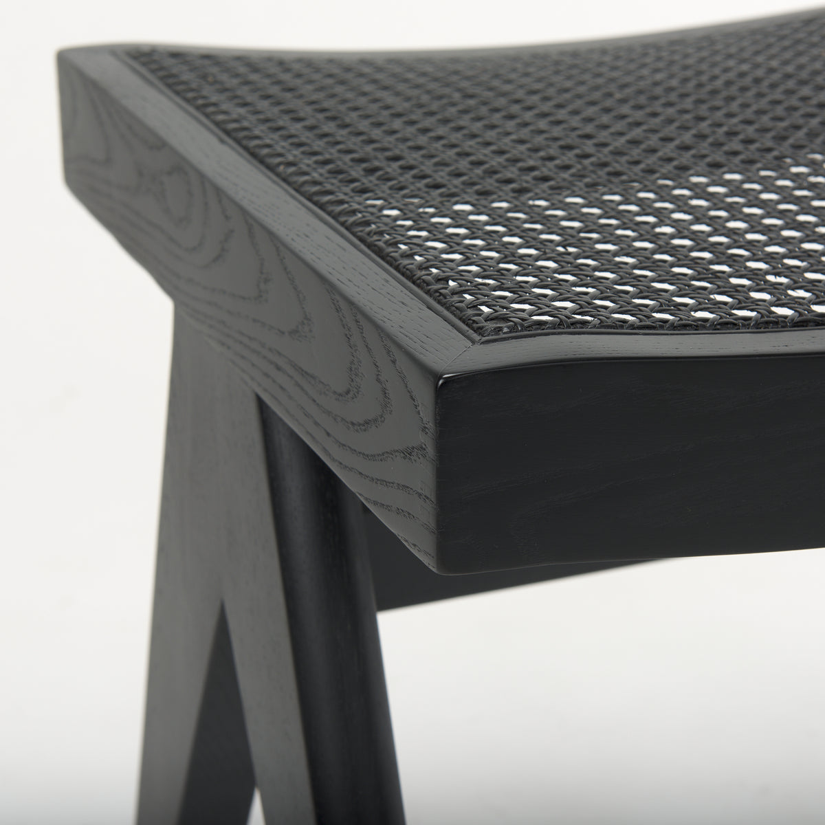 Arvin Black Wooden Stool - Ornate Home
