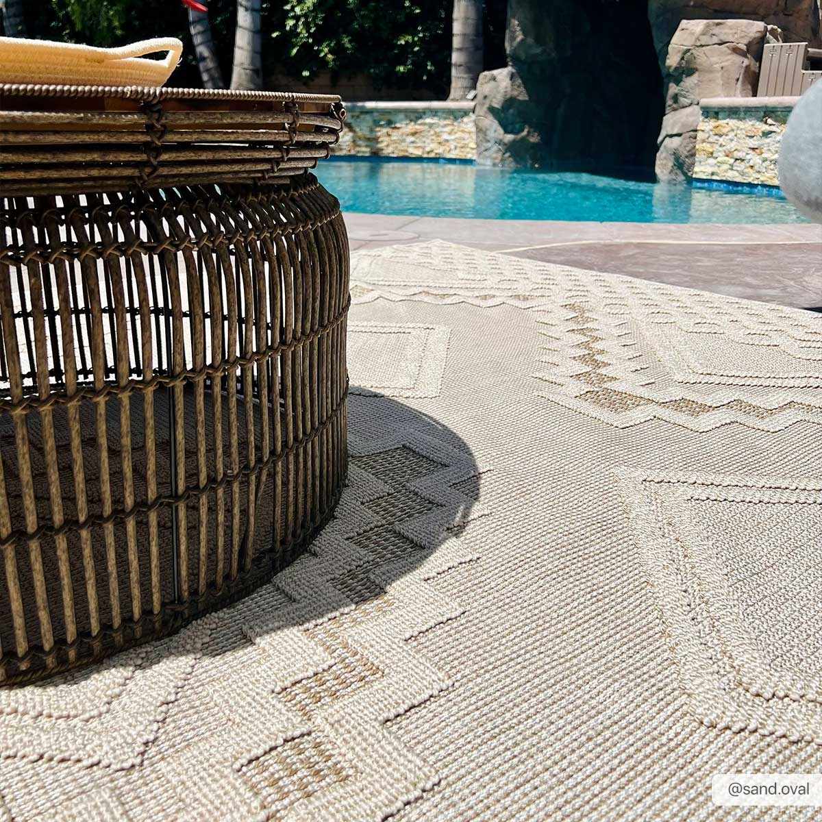 Arwid Bone Outdoor Area Rug - Clearance - Ornate Home