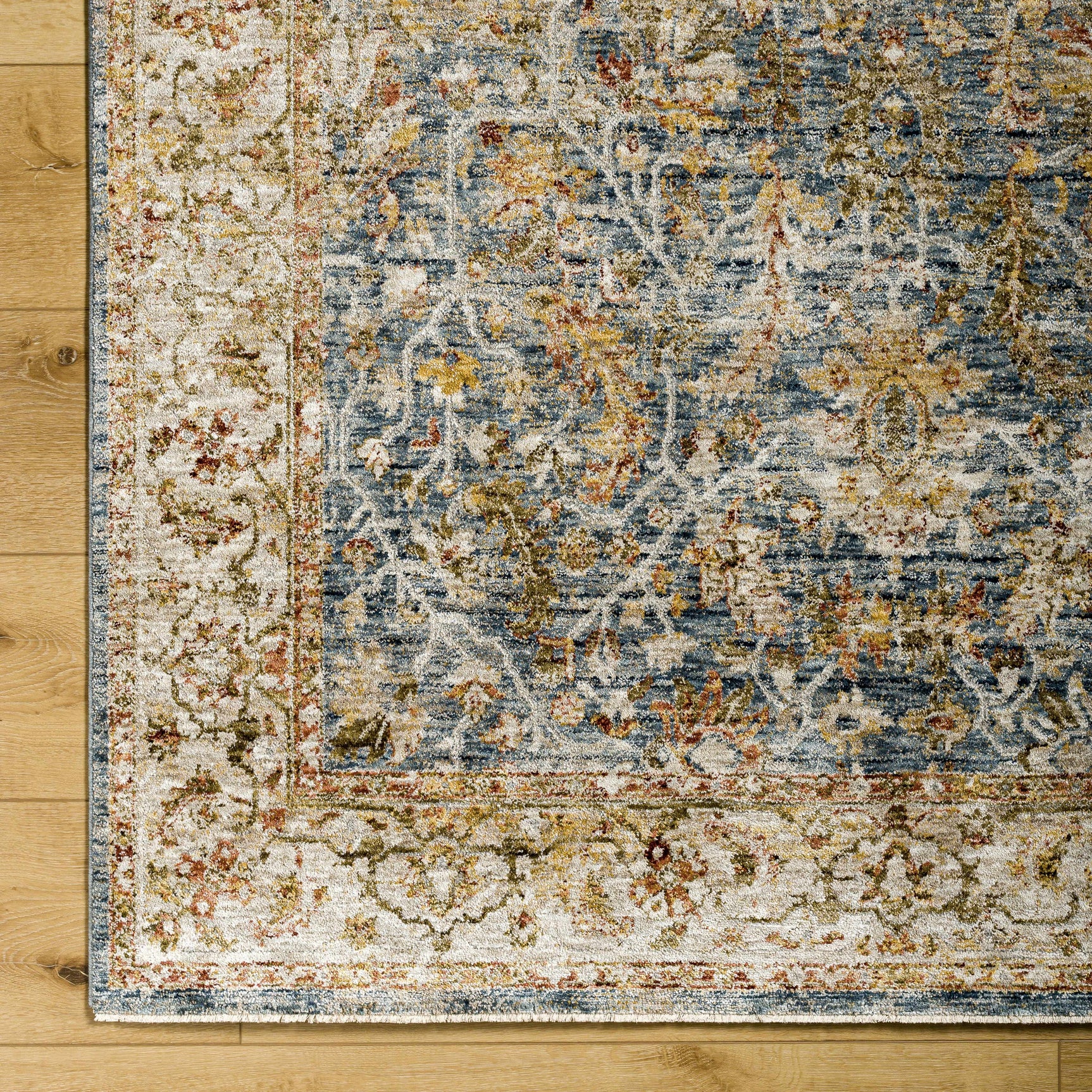 Asabi Blue Textured Rug with Fringes - Ornate Home