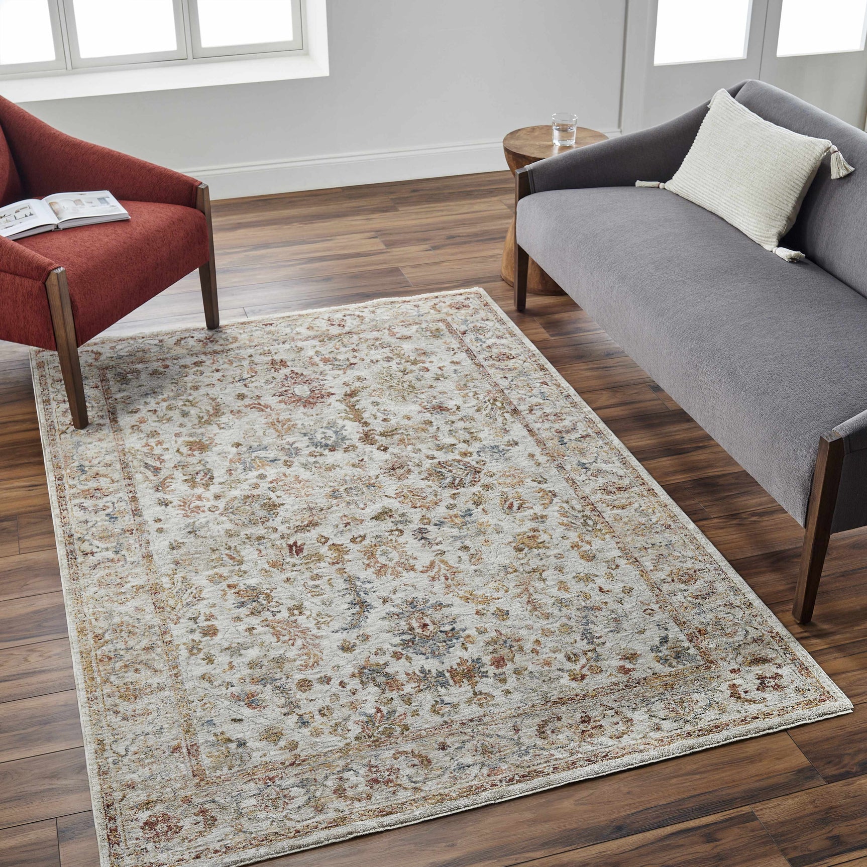 Asabi Tan Textured Rug with Fringes - Ornate Home