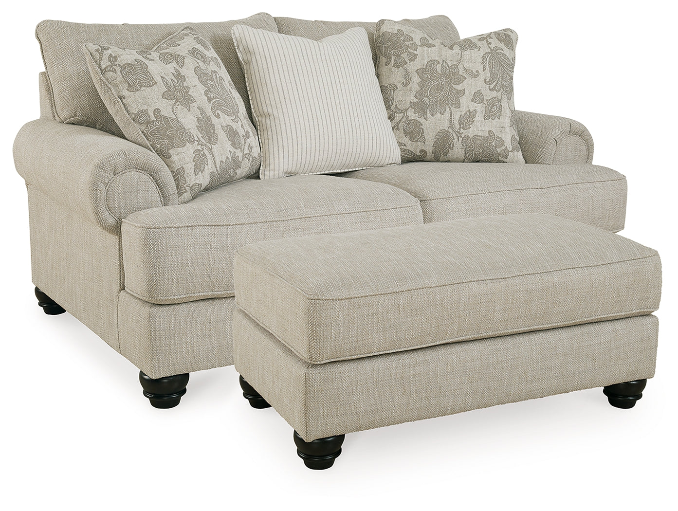 Asanti Fog Loveseat and Ottoman - Ornate Home