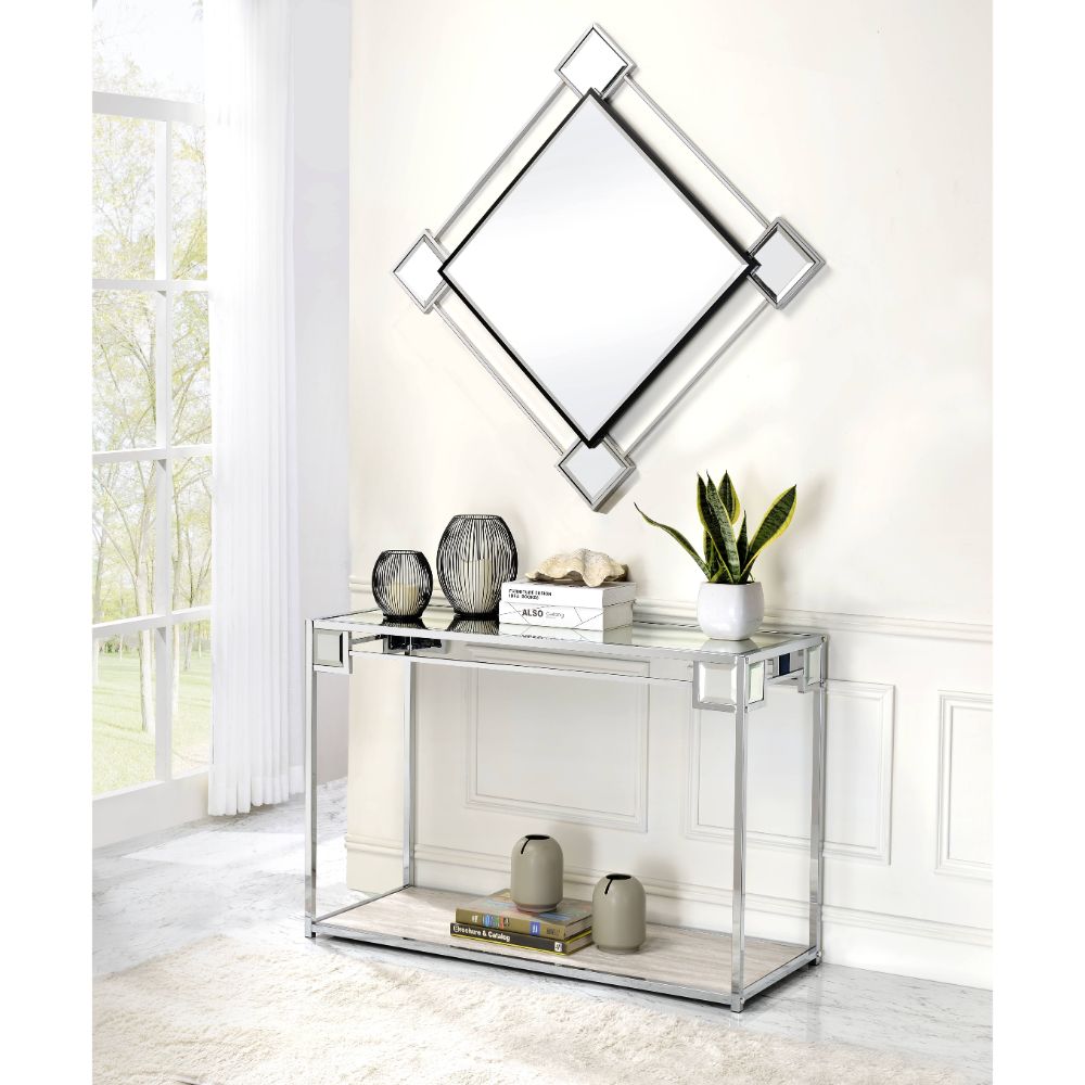 Asbury Mirrored & Chrome Accent Mirror (Wall) - Ornate Home