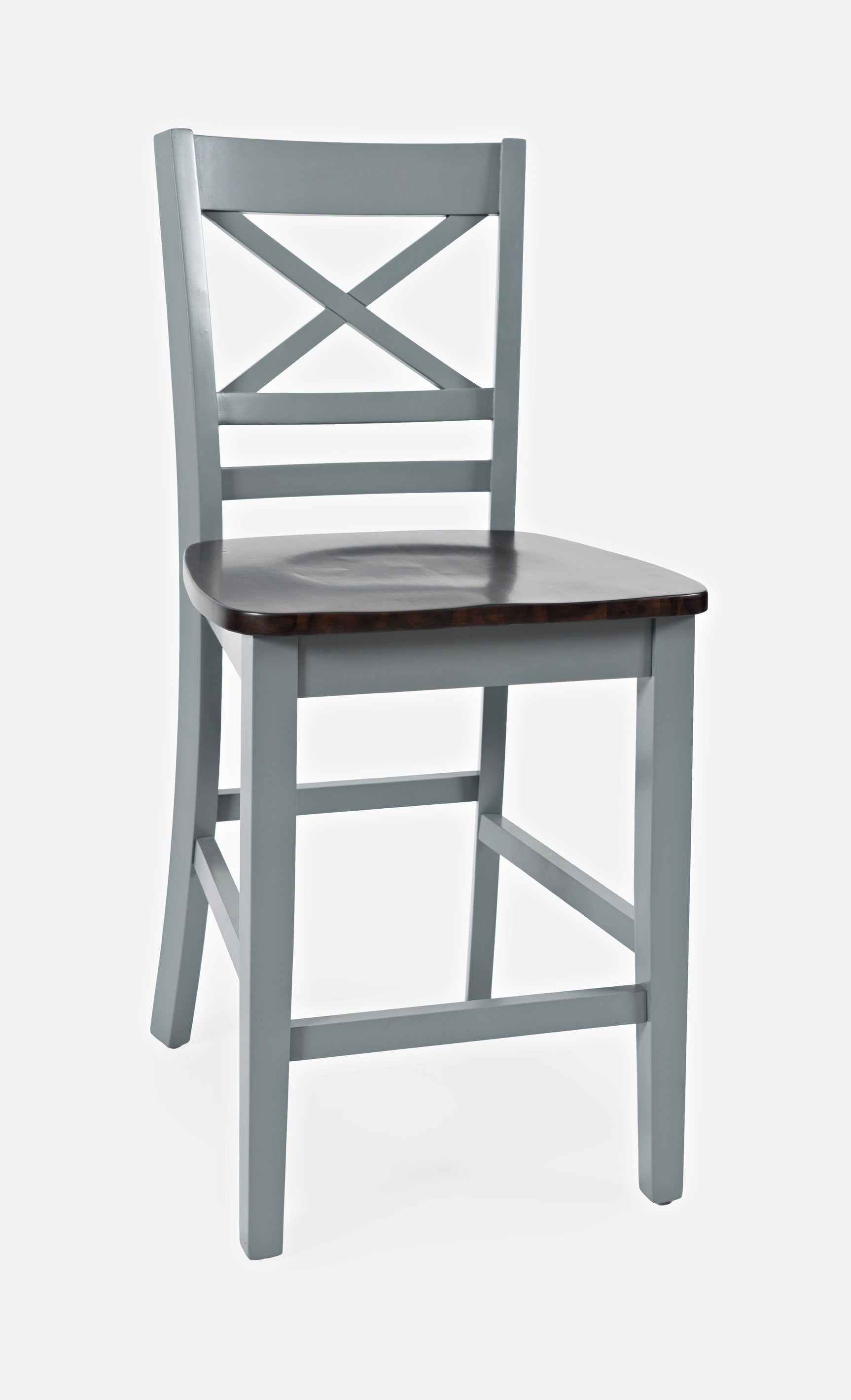 Asbury Park Grey/Autumn Brown X Back Stool (Set of 2) - Ornate Home