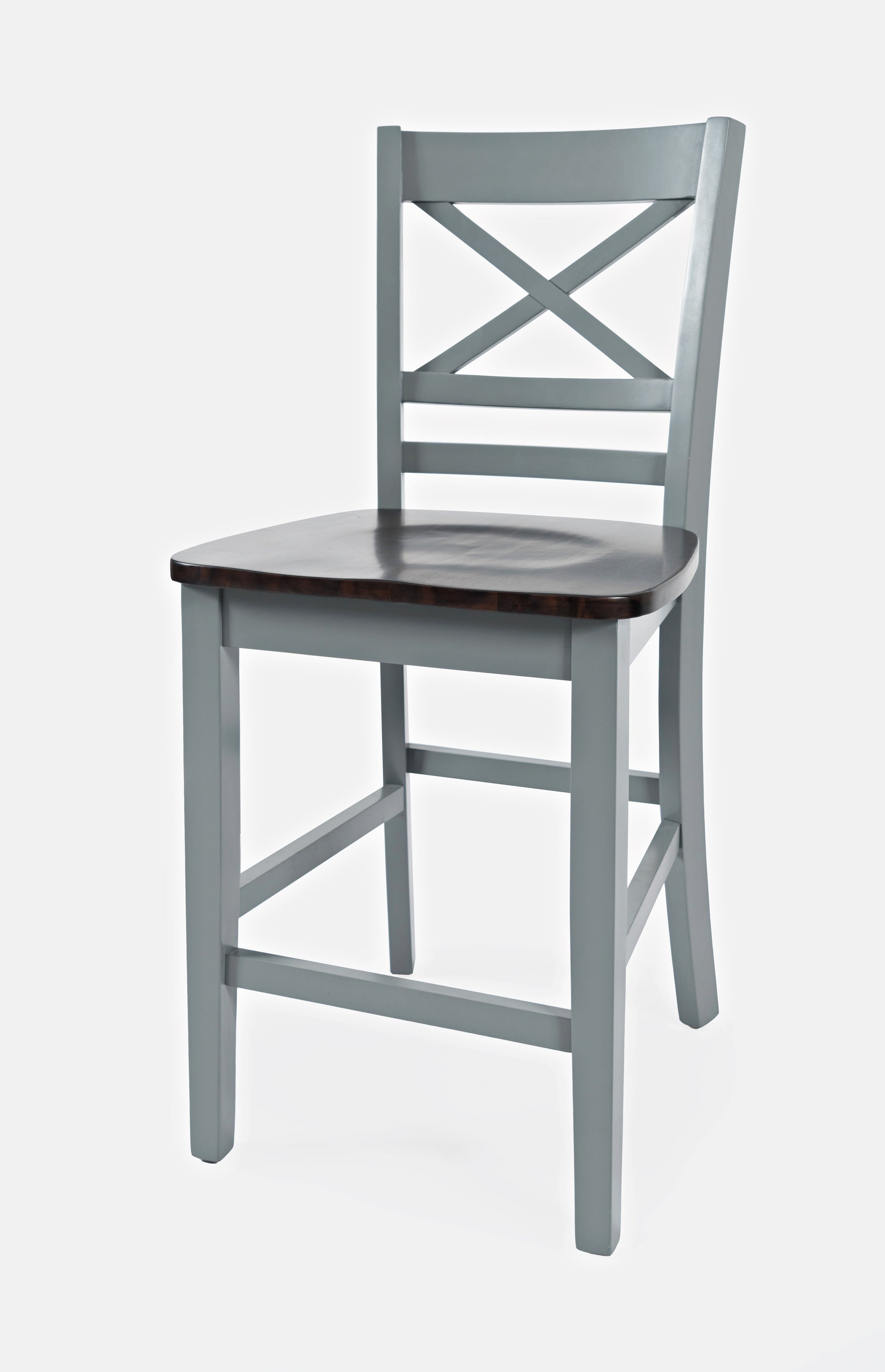 Asbury Park Grey/Autumn Brown X Back Stool (Set of 2) - Ornate Home