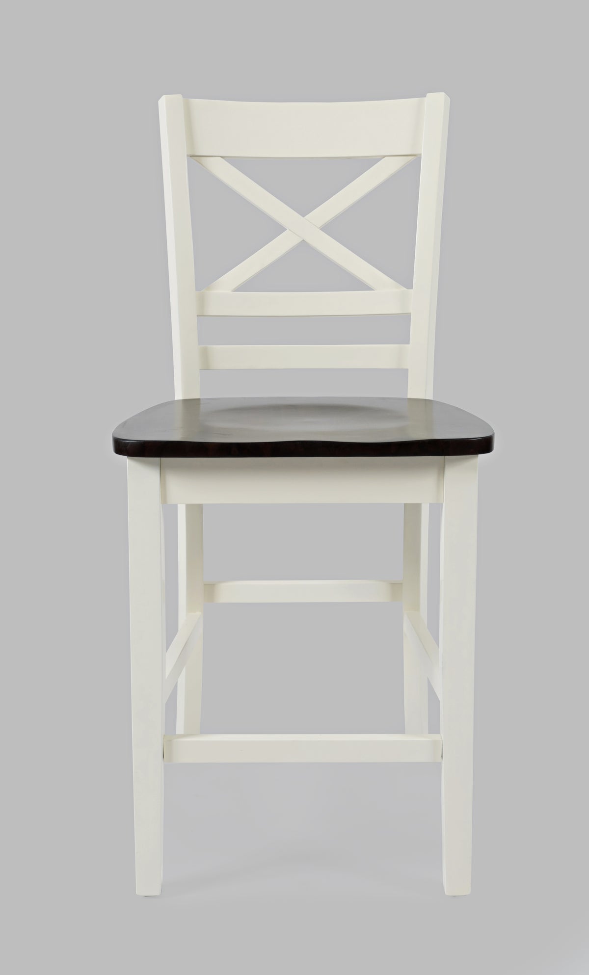 Asbury Park White/Autumn Brown Counter Drop Leaf Table w/ 2 X-Back Stools - Ornate Home
