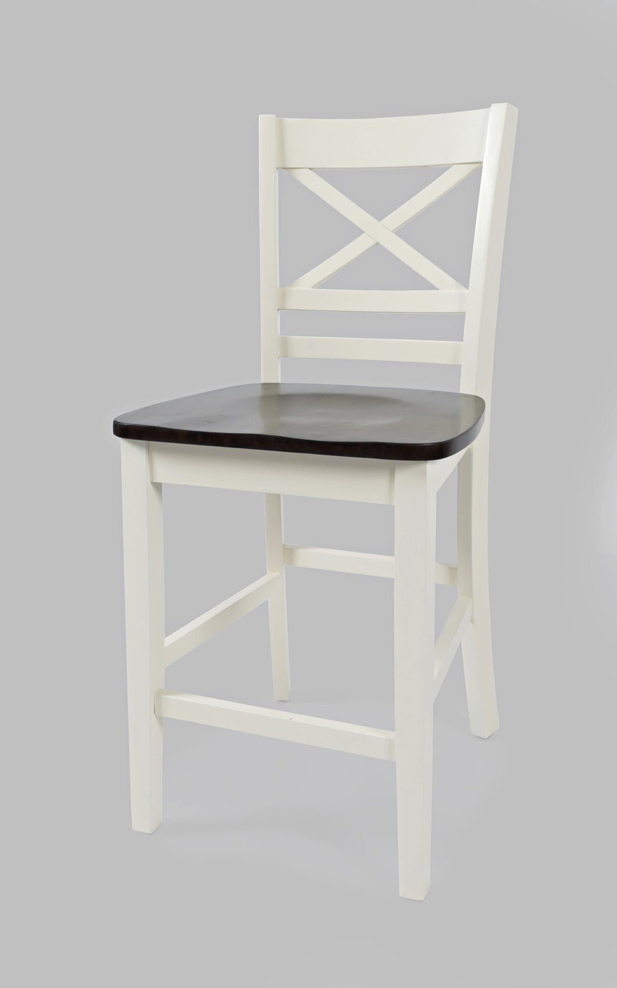 Asbury Park White/Autumn Brown Counter Height Dining Table w/ 4 Stools, Bench - Ornate Home