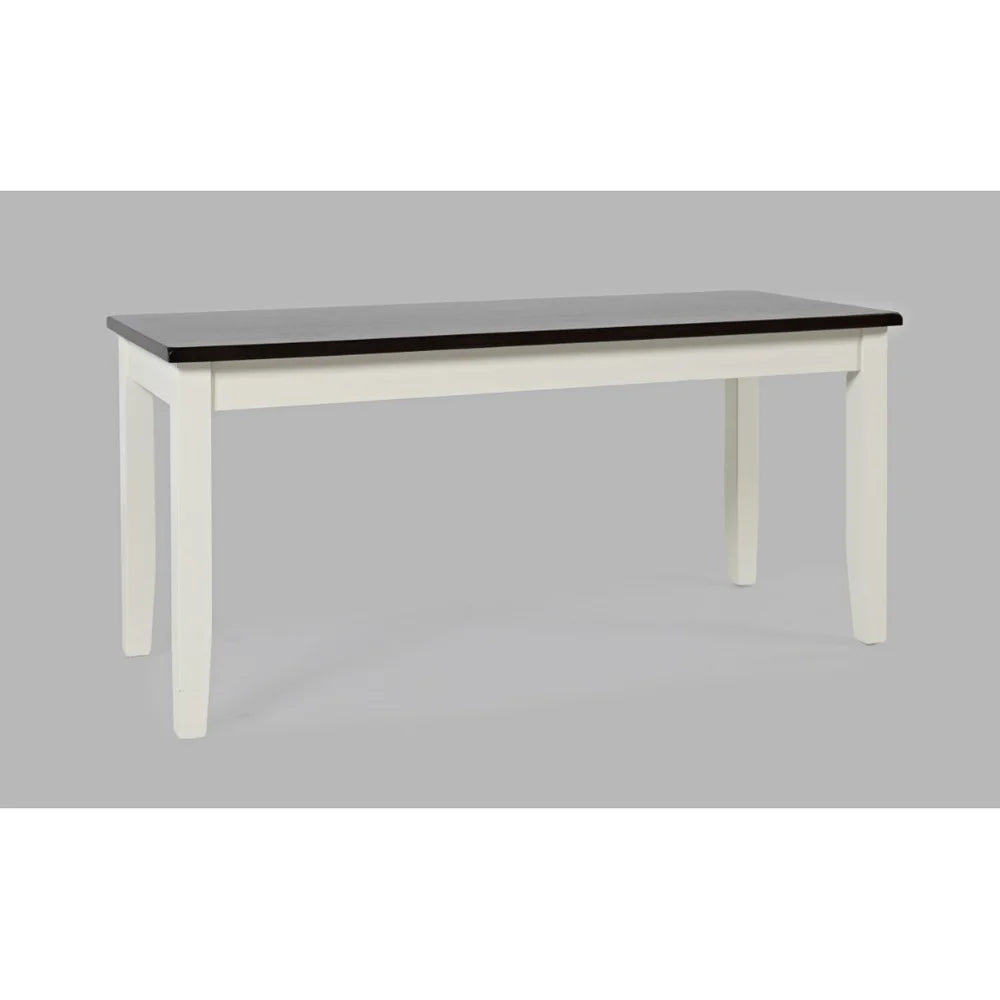 Asbury Park White/Autumn Brown Dining Table, (2) Chairs, Bench - Ornate Home