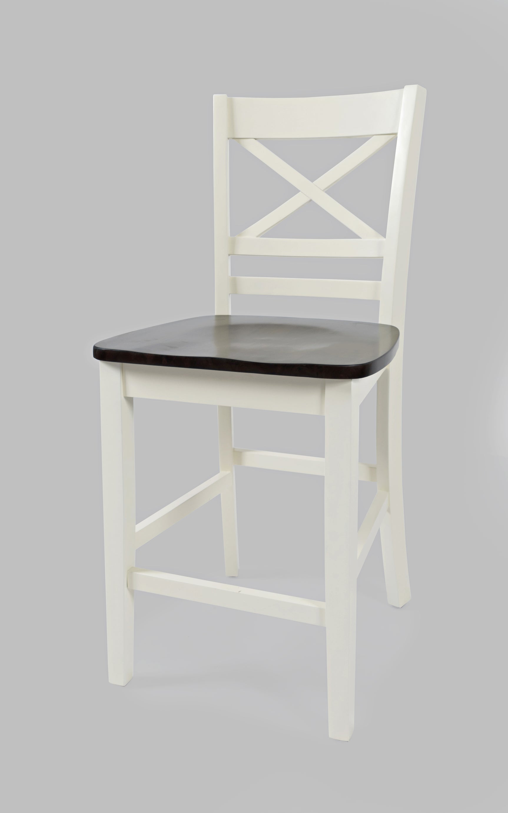 Asbury Park White/Autumn Brown X Back Stool (Set of 2) - Ornate Home