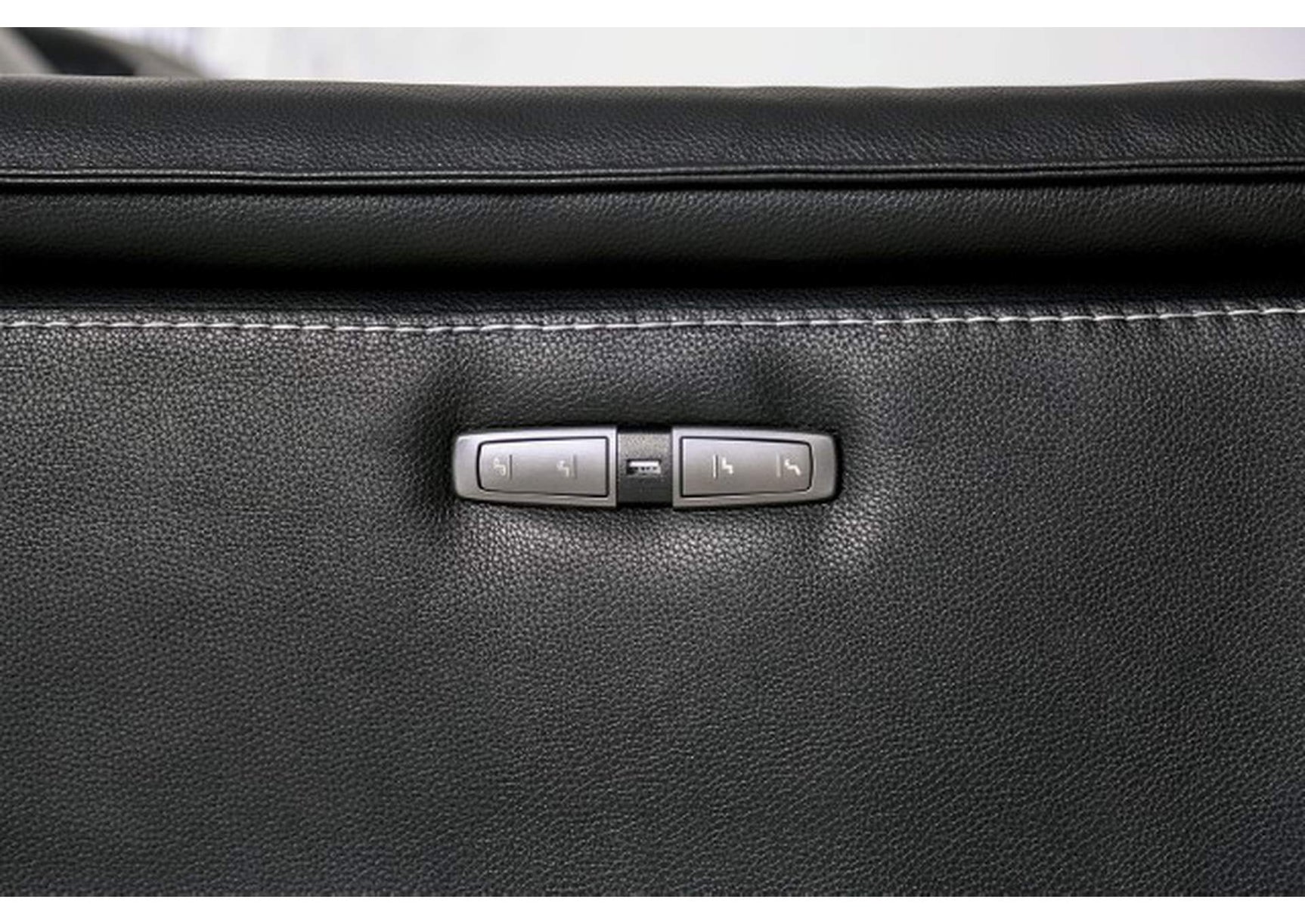 Ascona Black Leatherette Power Loveseat - Ornate Home