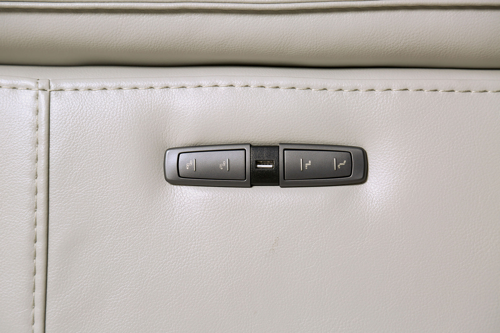 Ascona Light Taupe Leatherette Power Reclining Sofa & Loveseat - Ornate Home