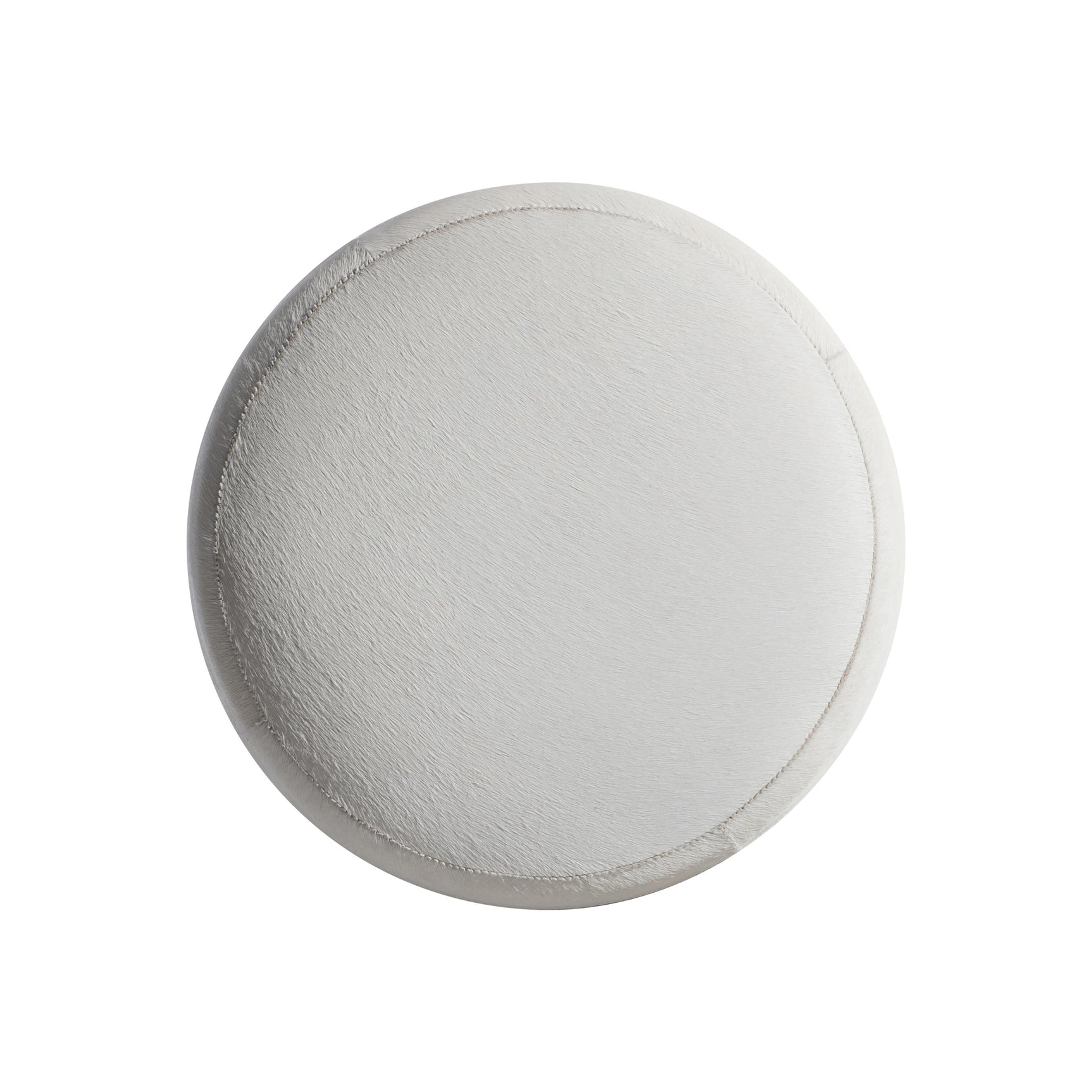 Ash White/Cream Leather Ottoman - Ornate Home