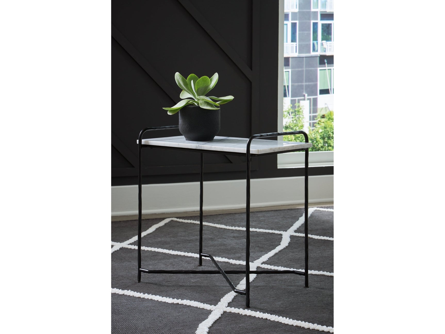Ashber White/Black Accent Table - Ornate Home