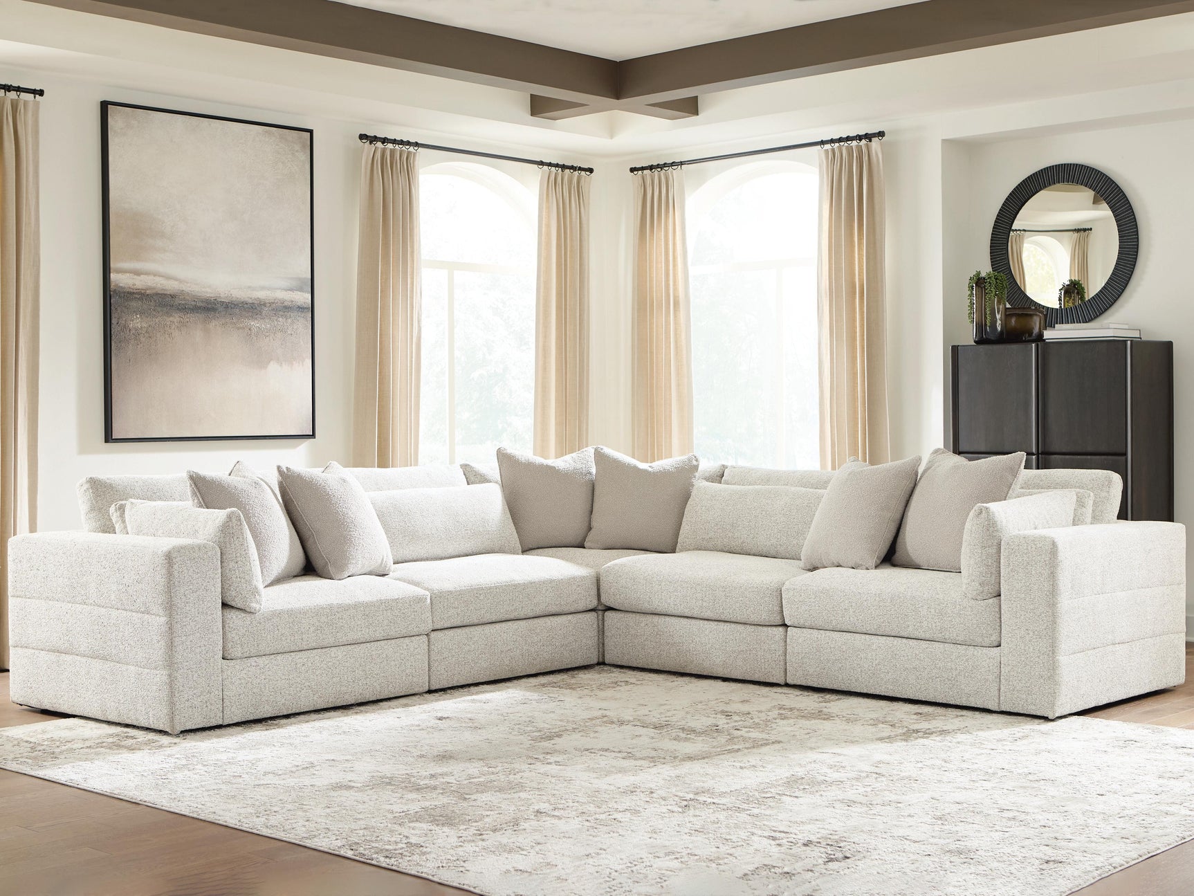Ashbourne Estate Snowstone 5-Piece Sectional (Online Special Price) - Ornate Home