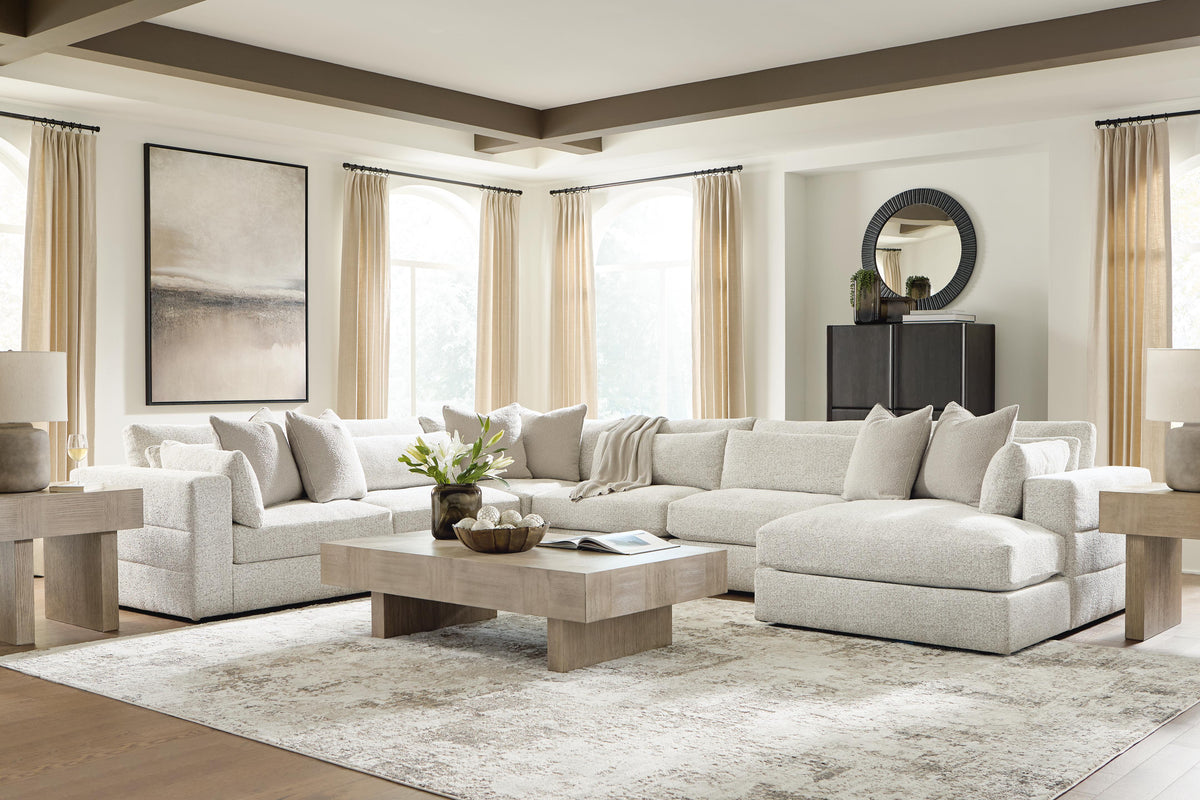 Ashbourne Estate Snowstone 6-Piece Sectional with Chaise (Online Special Price) - Ornate Home