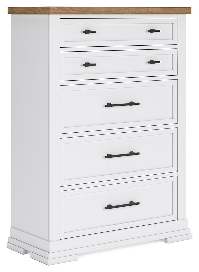 Ashbryn White/Natural Chest of Drawers - Ornate Home