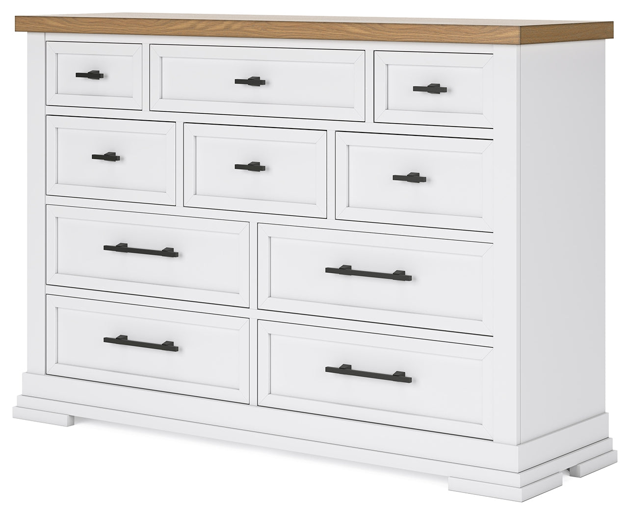Ashbryn White/Natural Dresser w/ 10 Drawers - Ornate Home
