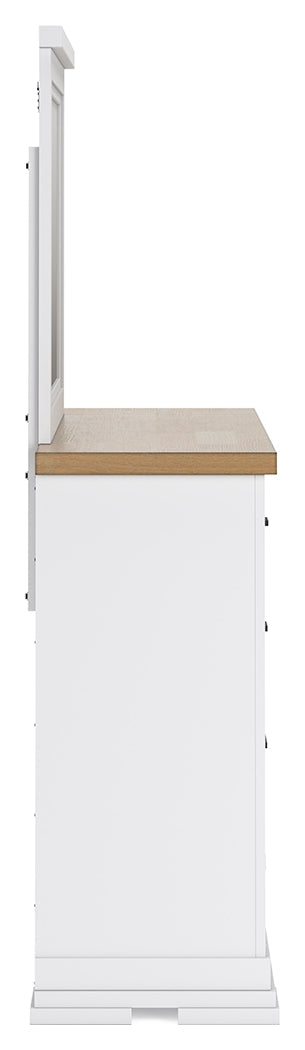 Ashbryn White/Natural King Panel Storage Bedroom Set with Dresser and Mirror - Ornate Home