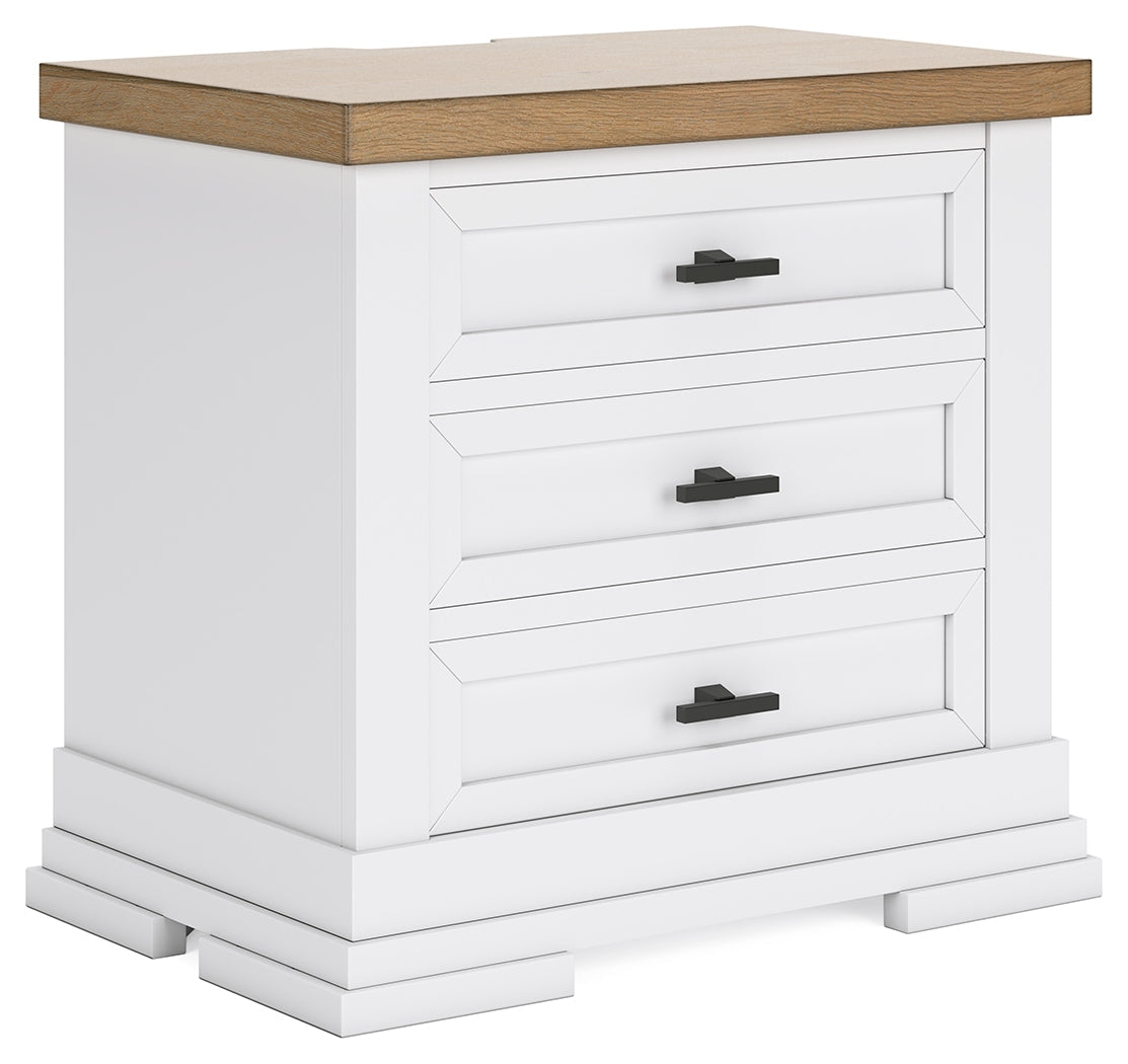 Ashbryn White/Natural Nightstand - Ornate Home
