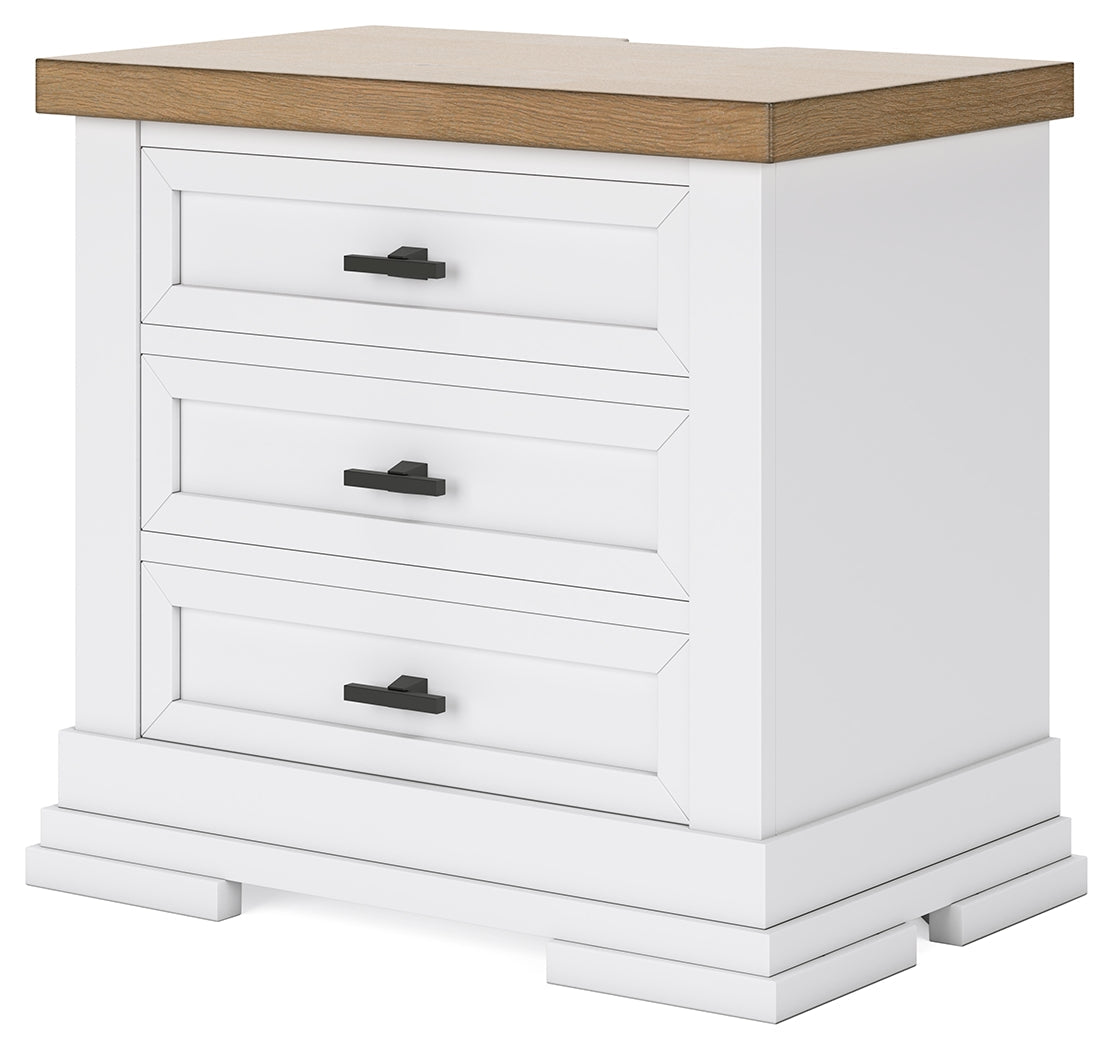 Ashbryn White/Natural Nightstand - Ornate Home