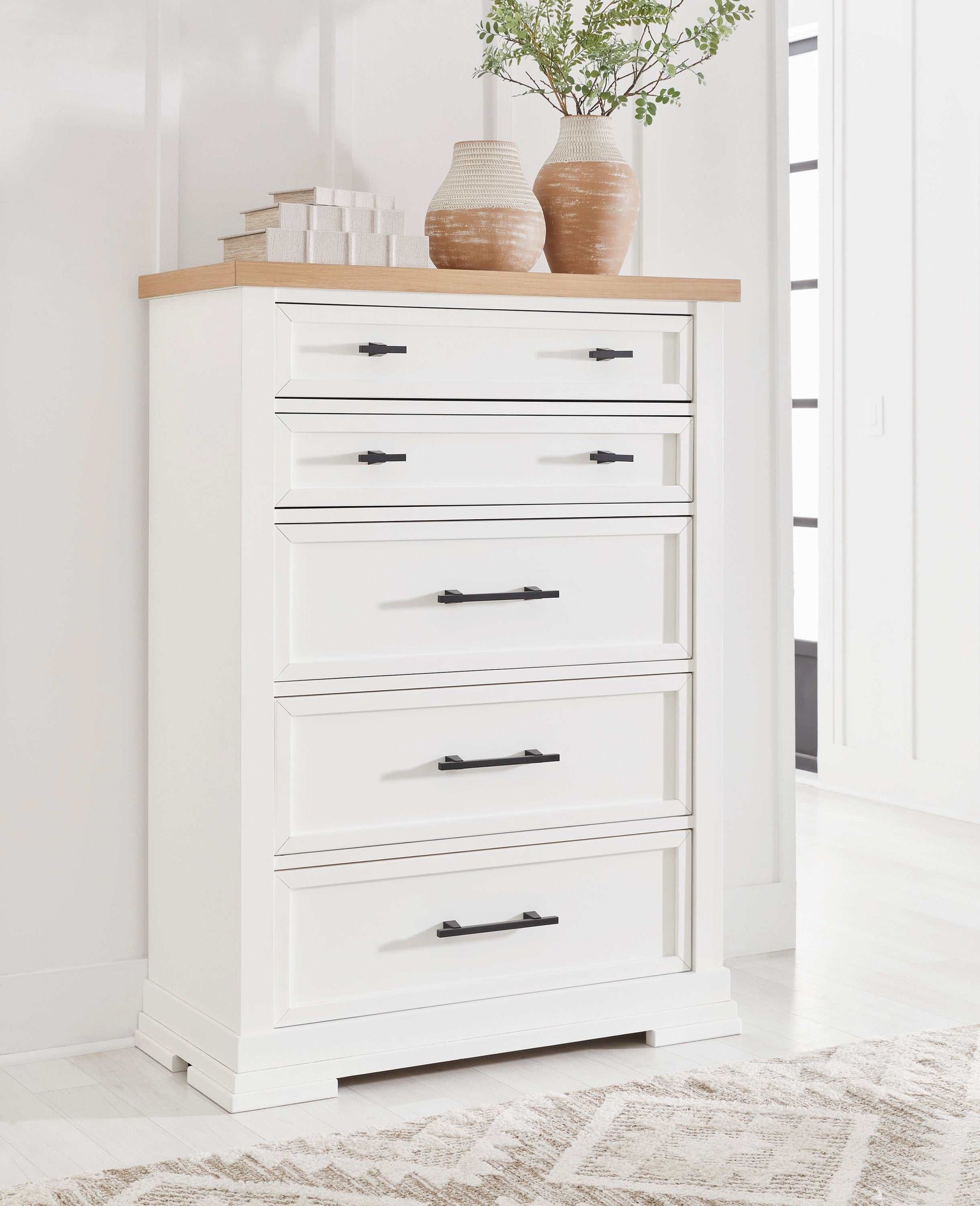 Ashbryn White/Natural Queen Panel Storage Bedroom Sets (Online Special Price) - Ornate Home