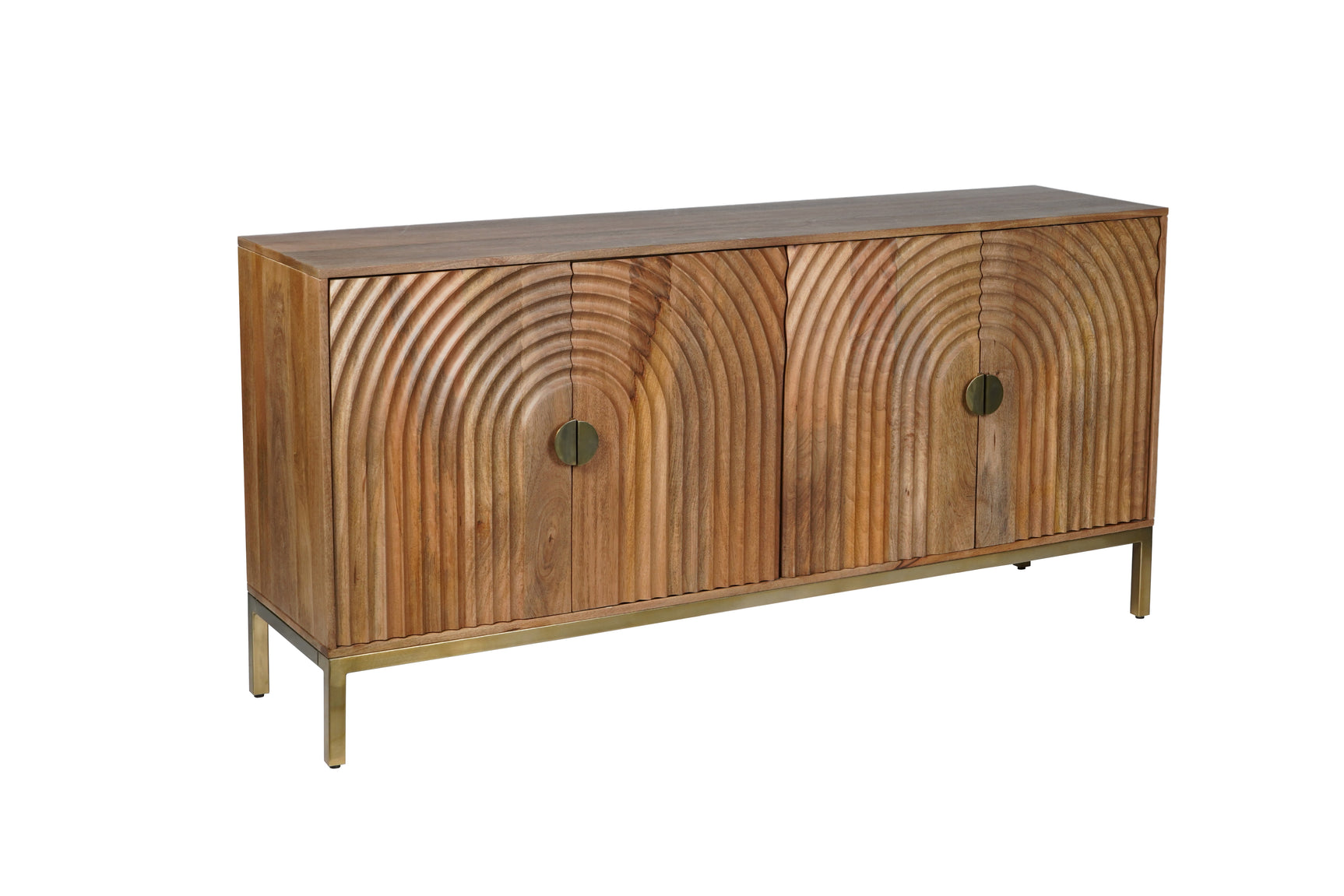 Asher Brown 4 Door Accent Cabinet - Ornate Home