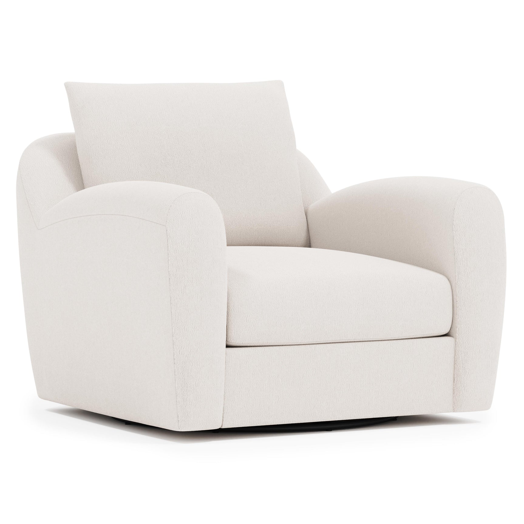 Asher Ivory Swivel Chair Without Pillows - Ornate Home