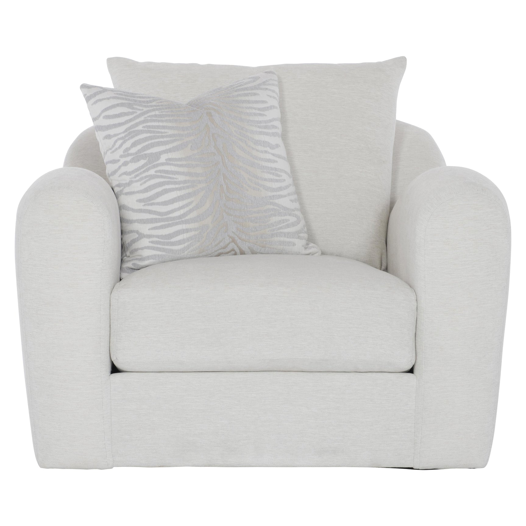 Asher White/Cream Fabric Swivel Chair - Ornate Home