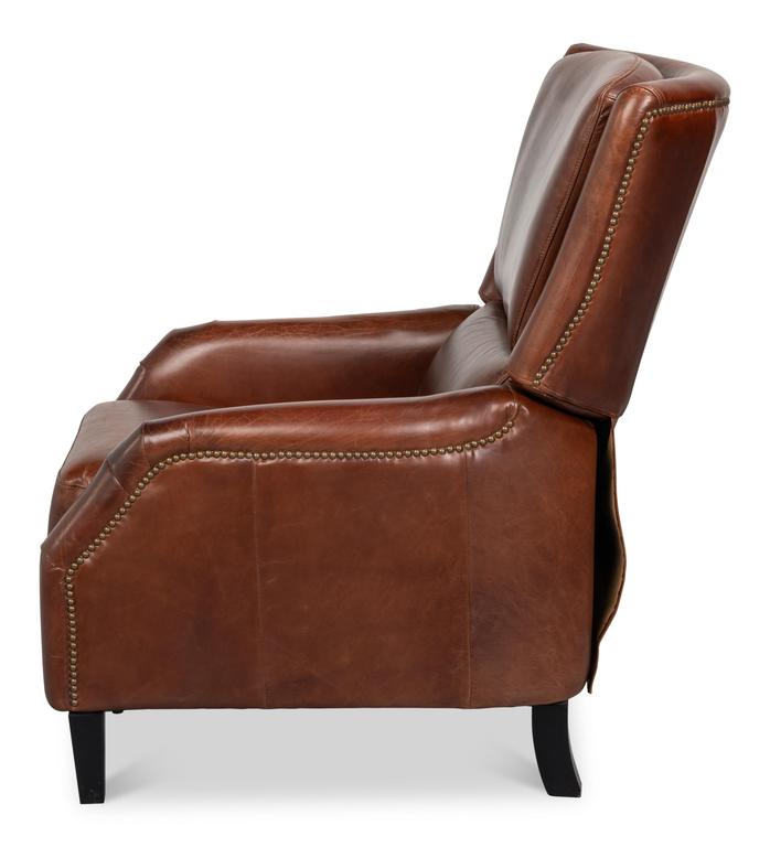 Ashford Brown Leather Recliner - Ornate Home
