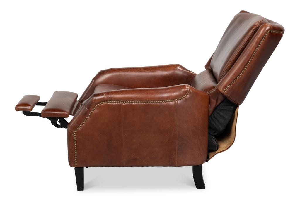Ashford Brown Leather Recliner - Ornate Home
