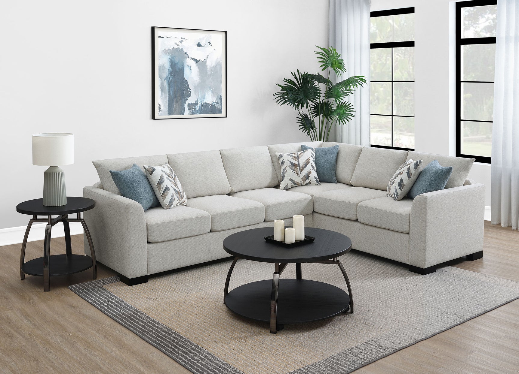 Ashford Greige Sleeper Sectional - Ornate Home
