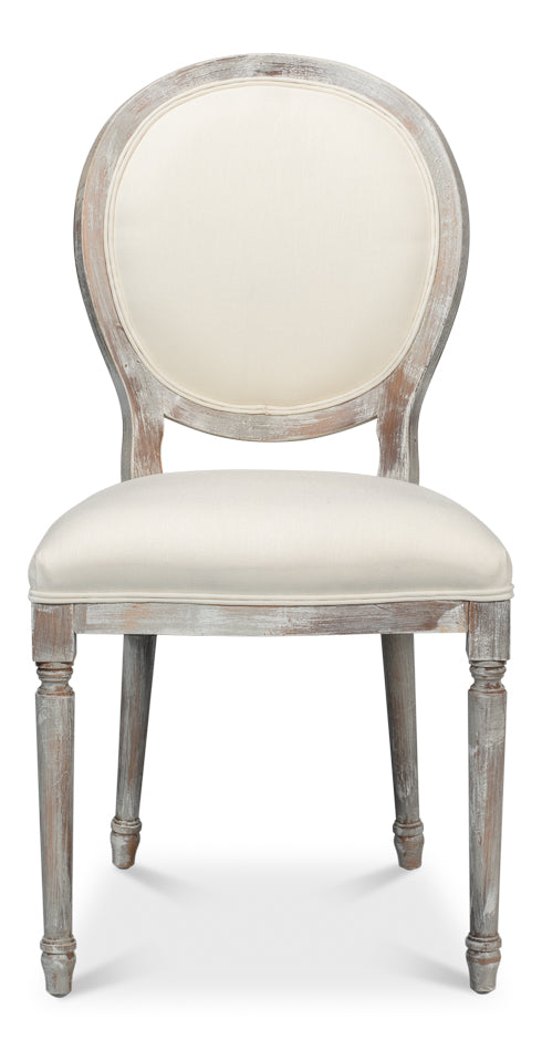 Ashford Grey Oak/White Round Back Side Chair (Set of 2) - Ornate Home