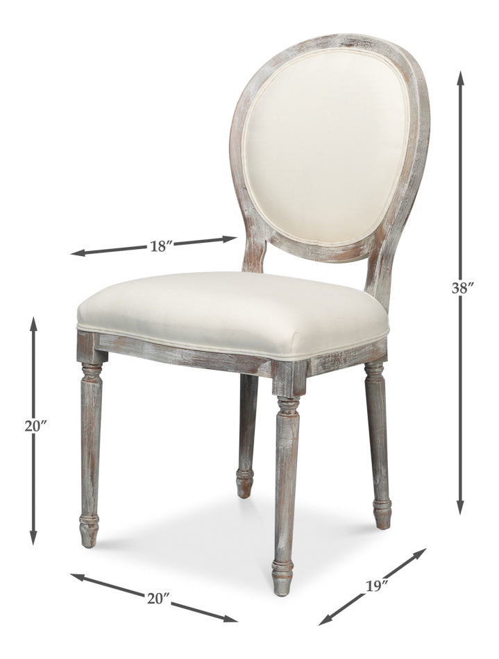 Ashford Grey Oak/White Round Back Side Chair (Set of 2) - Ornate Home