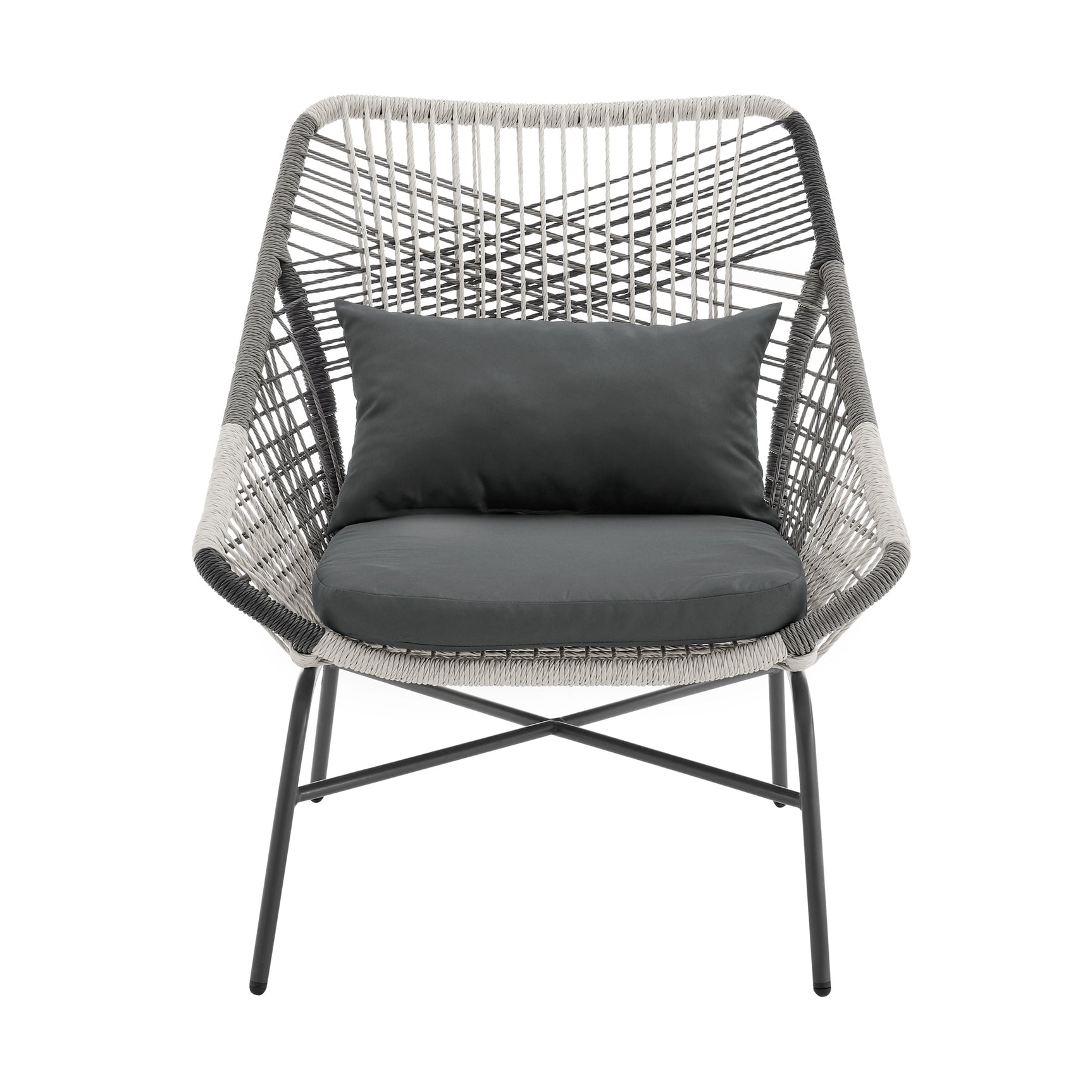 Ashland 3-Piece Patio Conversation Set with Foot Ottomans in Grey - Ornate Home