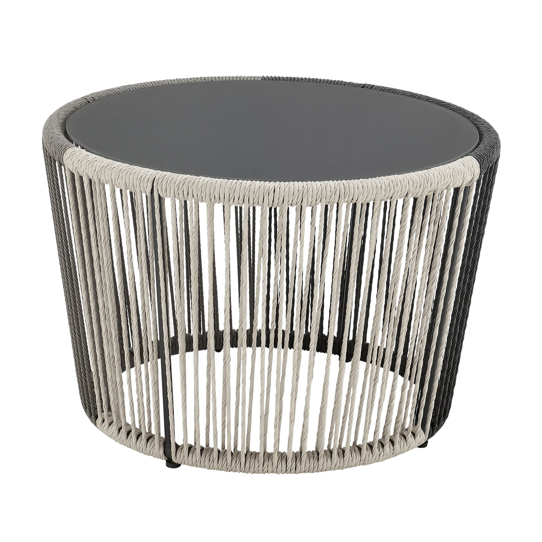 Ashland 3-Piece Patio Conversation Set with Foot Ottomans in Grey - Ornate Home