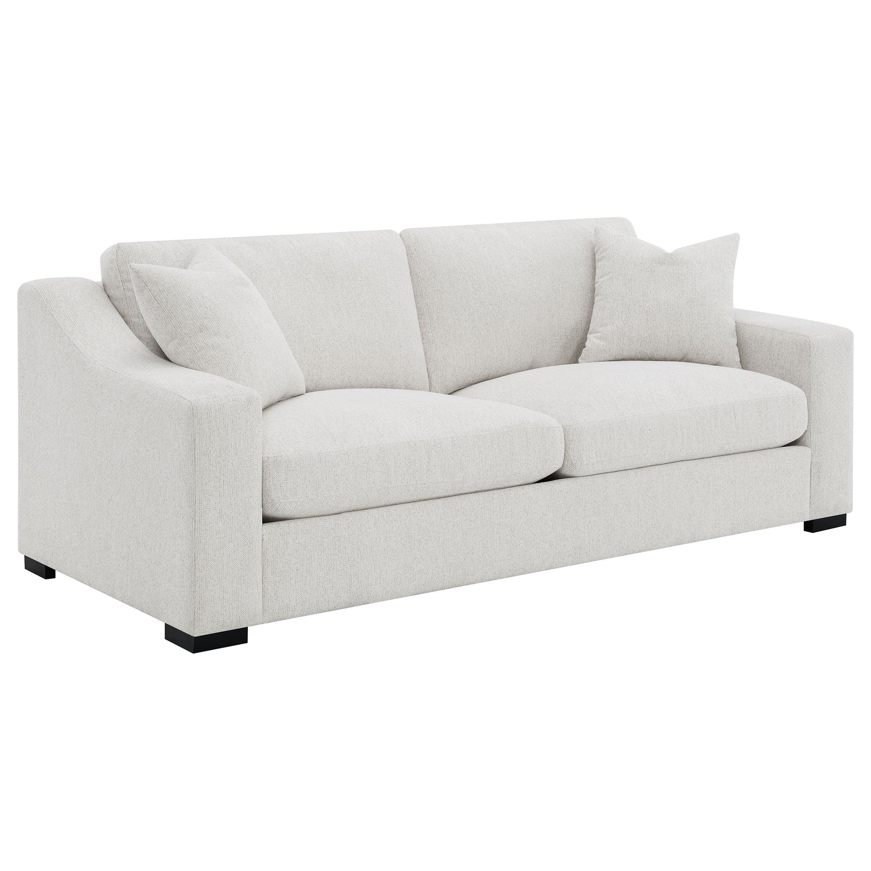Ashlyn Sand 3-piece Upholstered Track Arm Sofa Set - Ornate Home