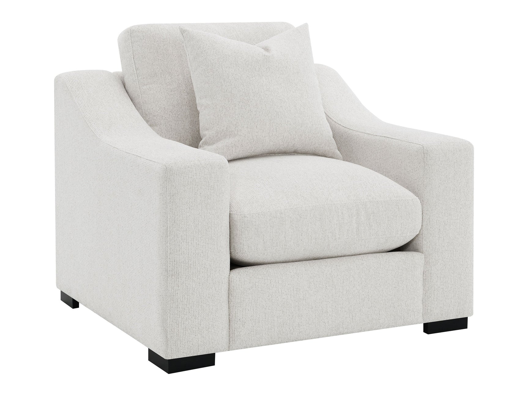 Ashlyn Sand Fabric Upholstered Track Arm Accent Chair - Ornate Home